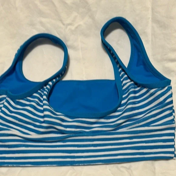 LainSnow Large bottom Medium top Blue and White Striped Bikini Set - Picture 7 of 8